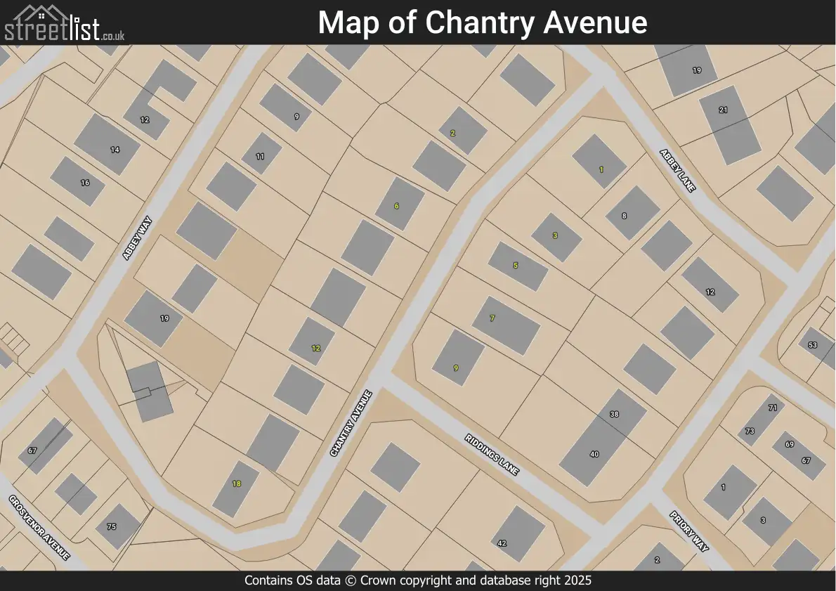Map of Chantry Avenue
