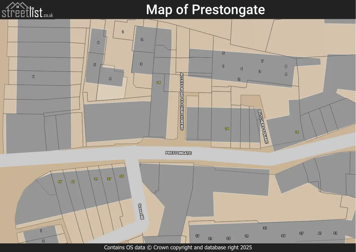 Map of Prestongate