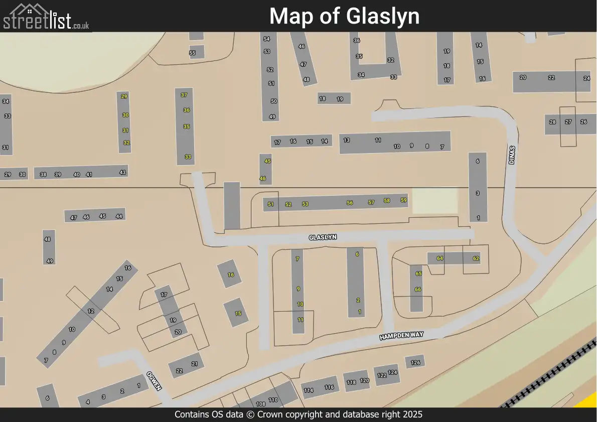 Map of Glaslyn