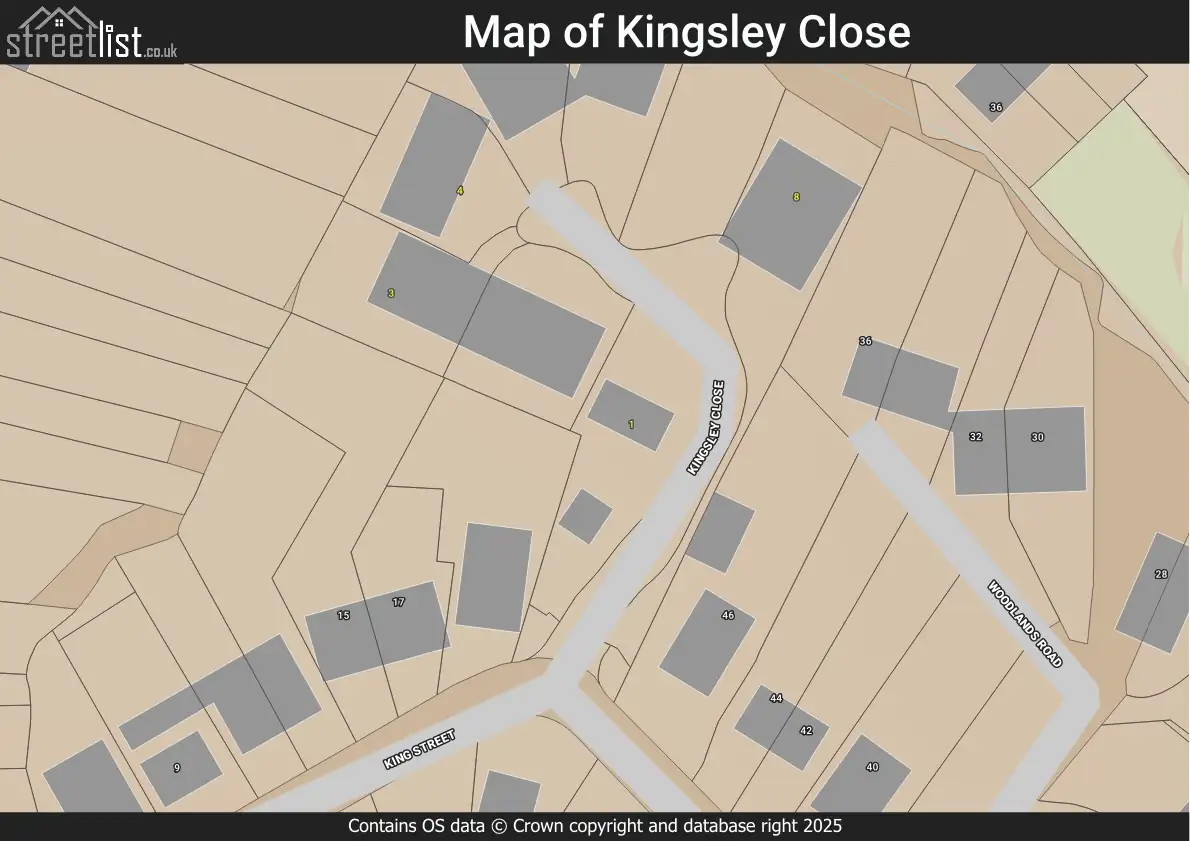 Map of Kingsley Close