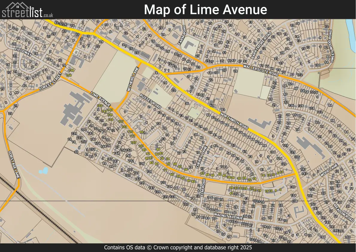 Map of Lime Avenue