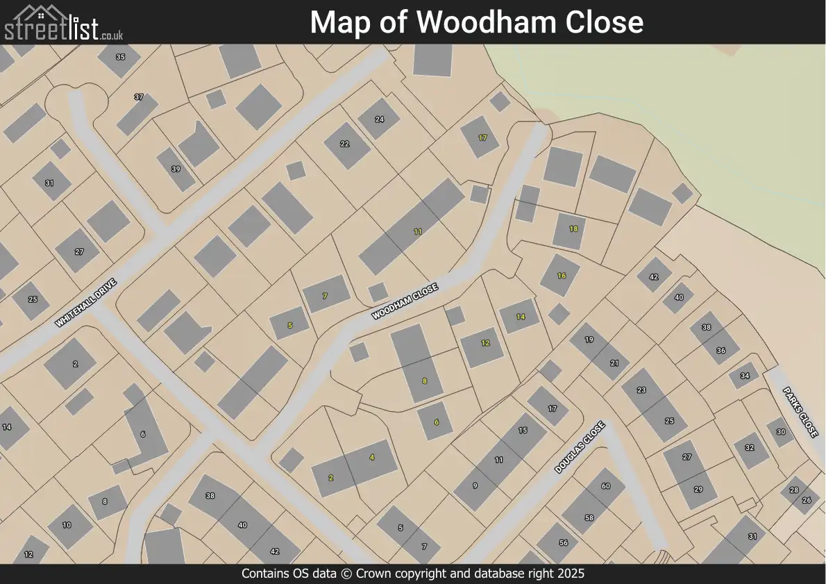 Map of Woodham Close