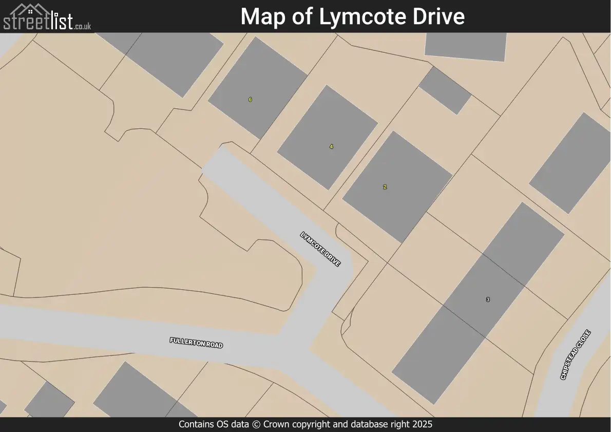 Map of Lymcote Drive