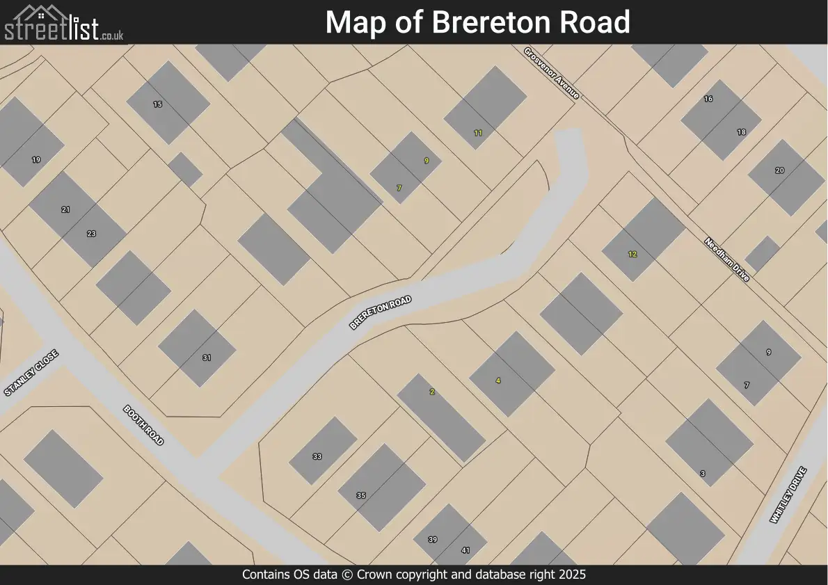 Map of Brereton Road