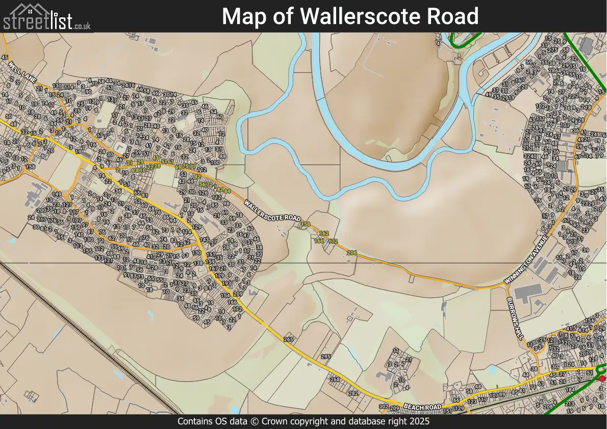 Map of Wallerscote Road