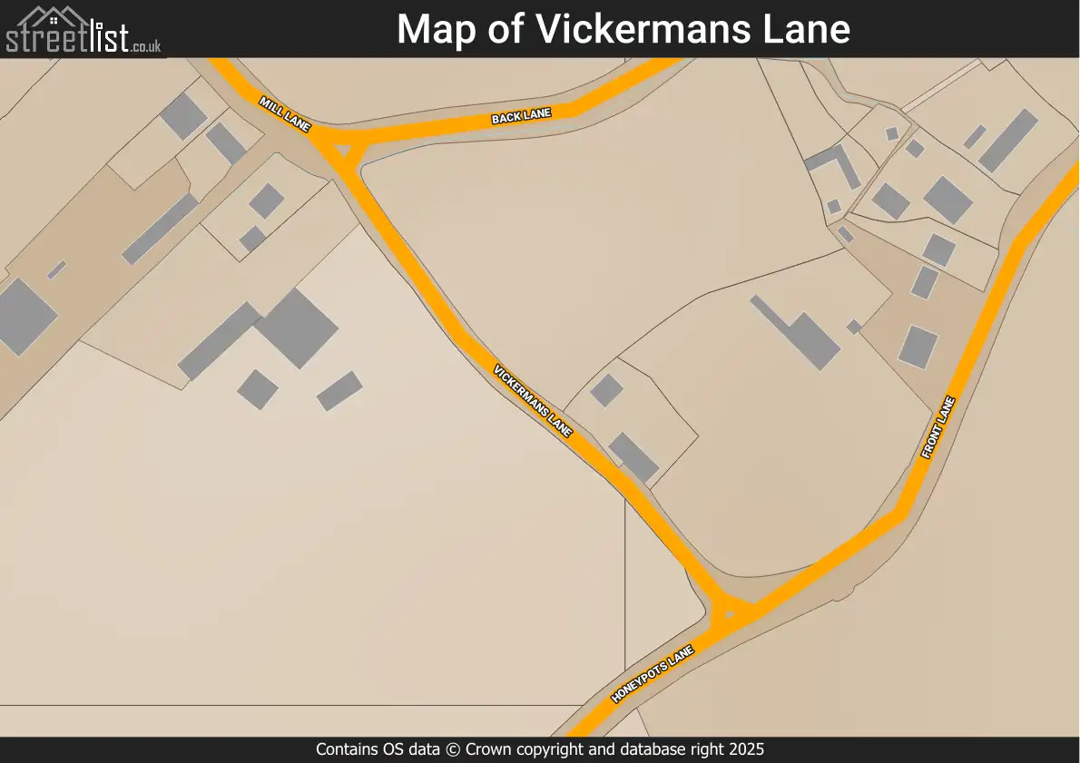 Map of Vickermans Lane