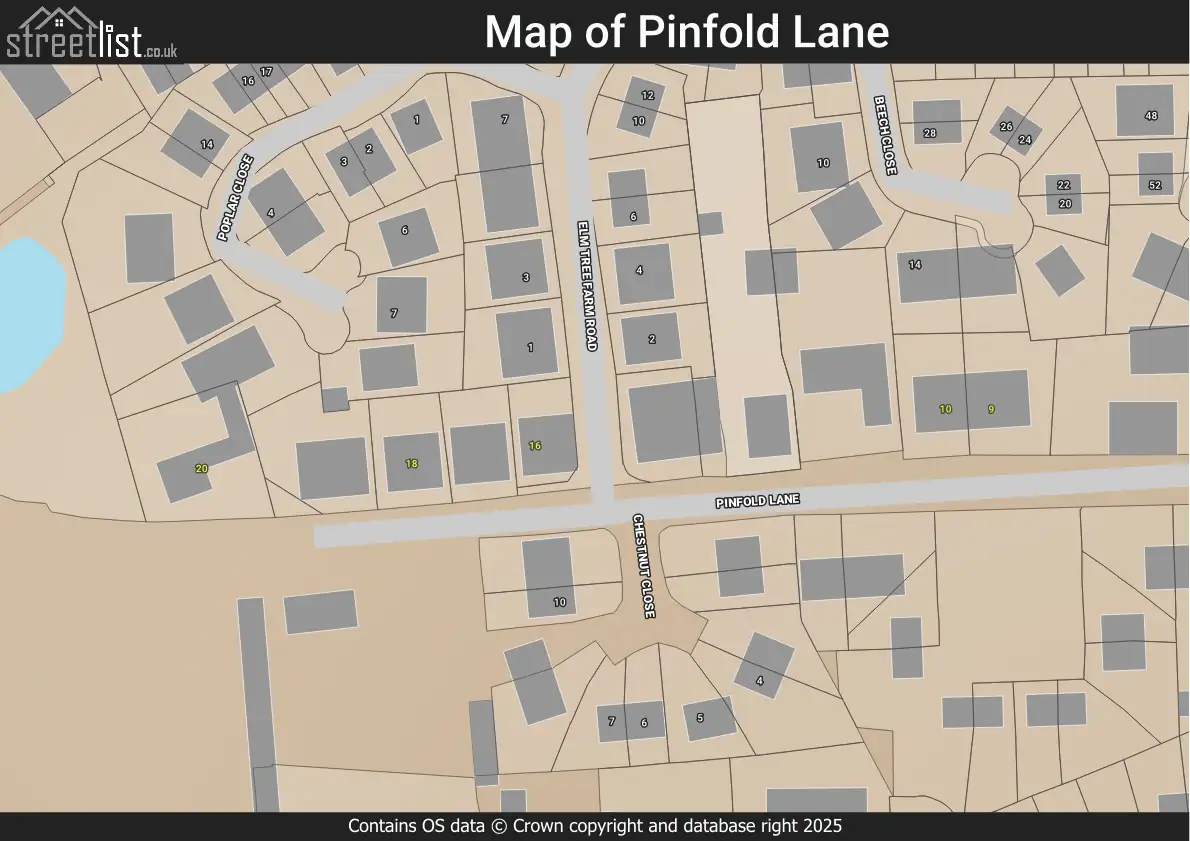 Map of Pinfold Lane