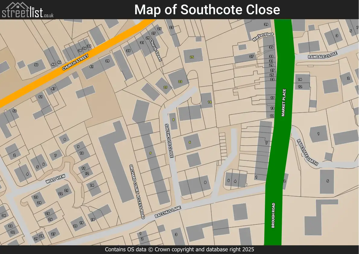 Map of Southcote Close