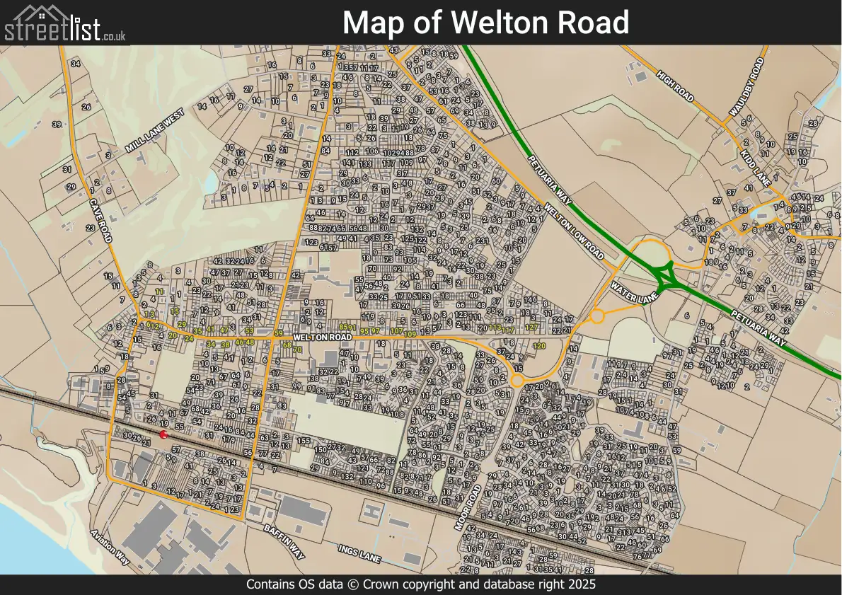Map of Welton Road