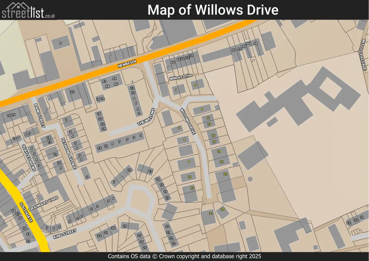 Map of Willows Drive