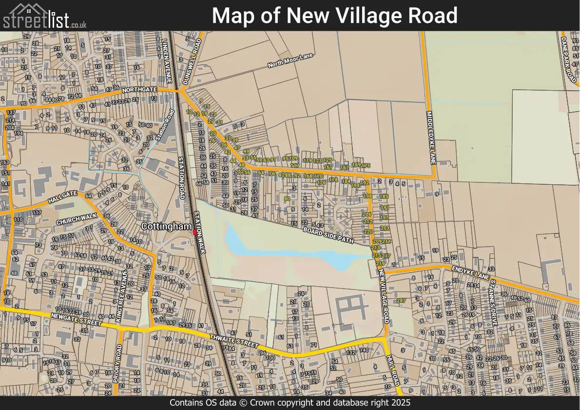 Map of New Village Road