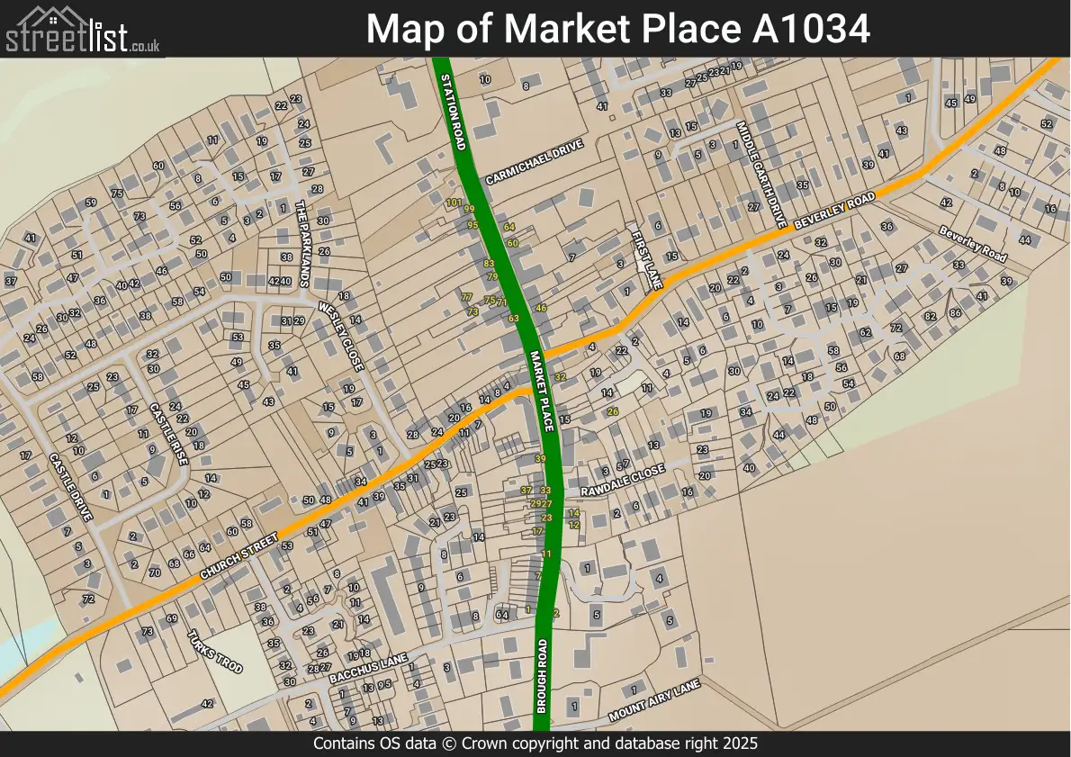 Map of Market Place A1034