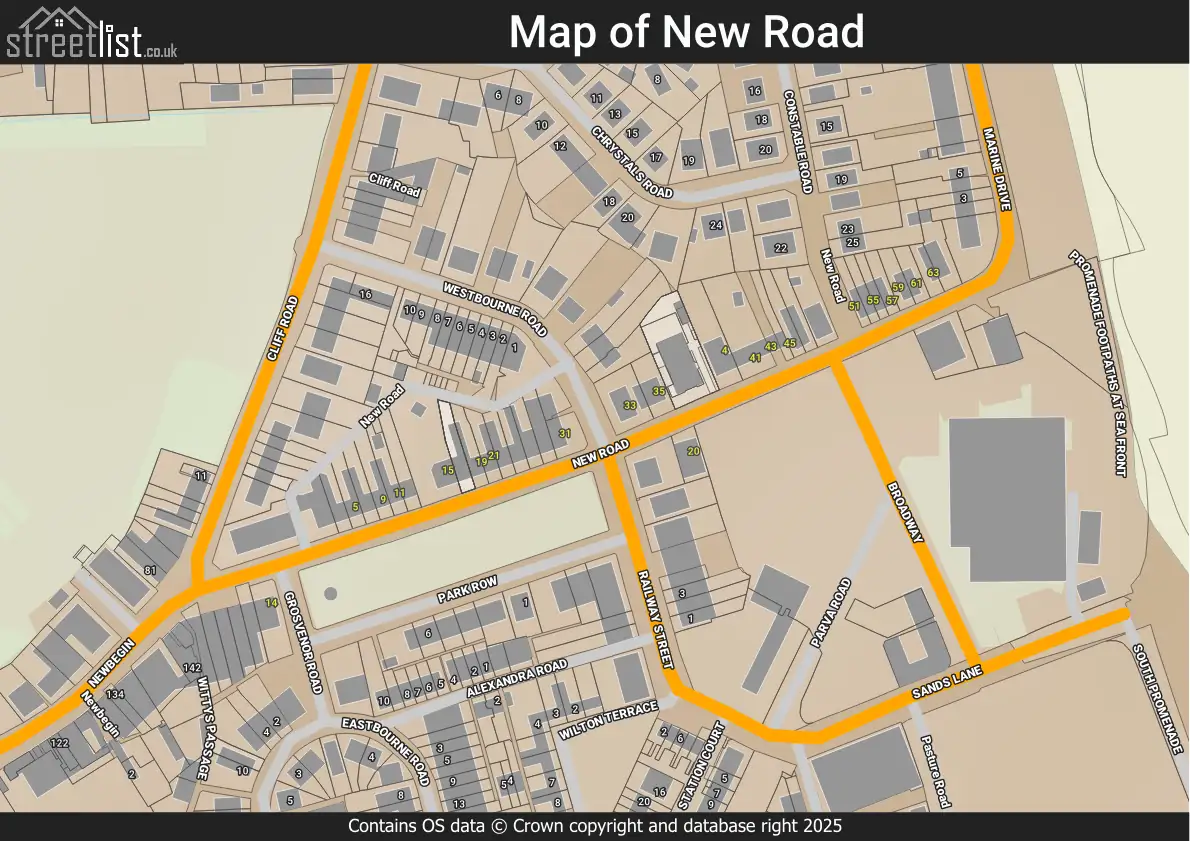 Map of New Road