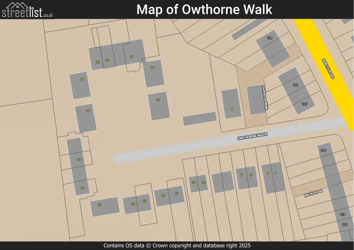 Map of Owthorne Walk