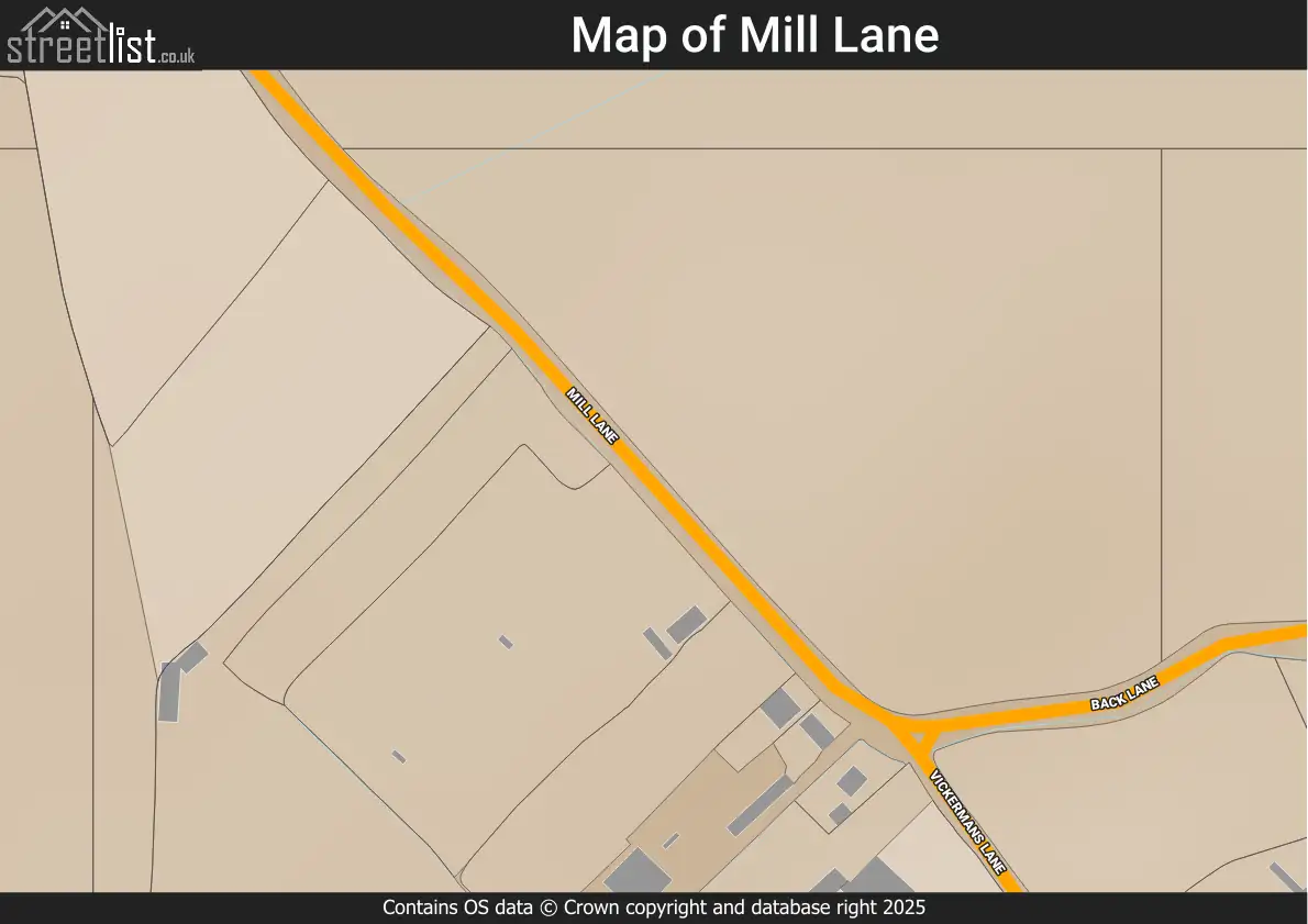Map of Mill Lane