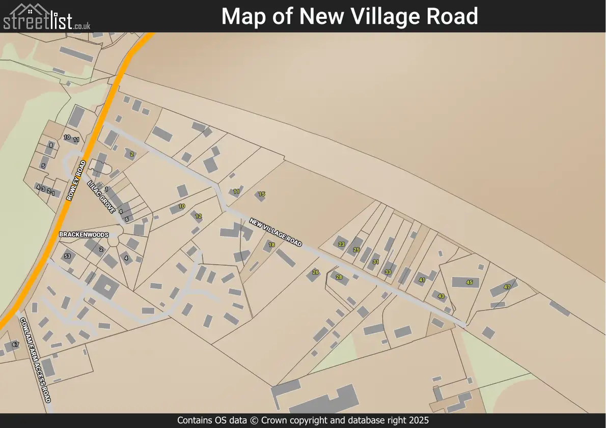 Map of New Village Road