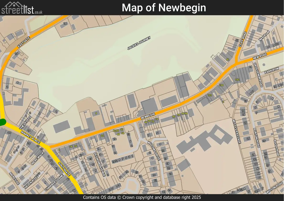 Map of Newbegin