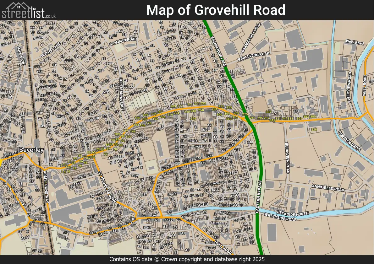Map of Grovehill Road