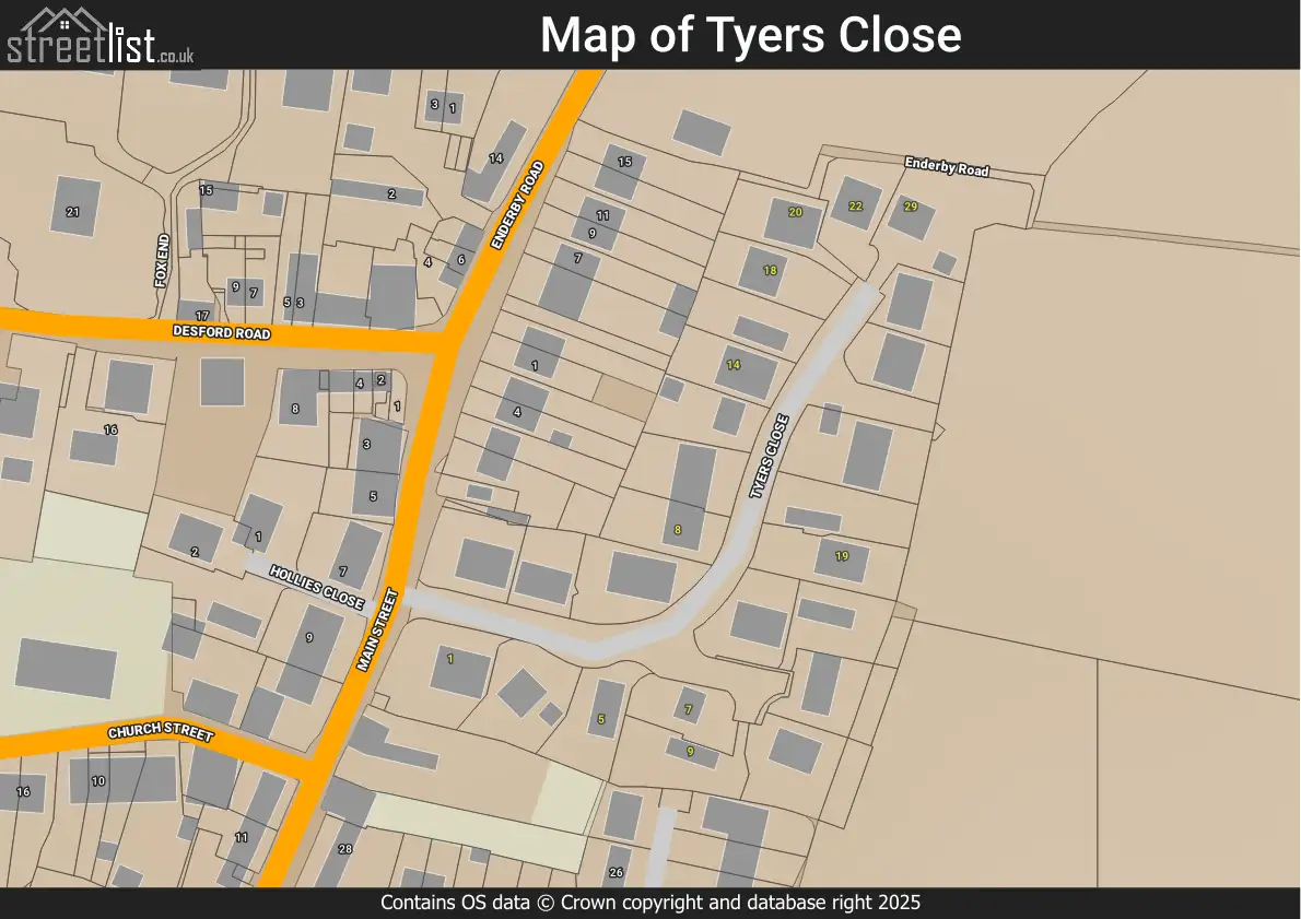 Map of Tyers Close
