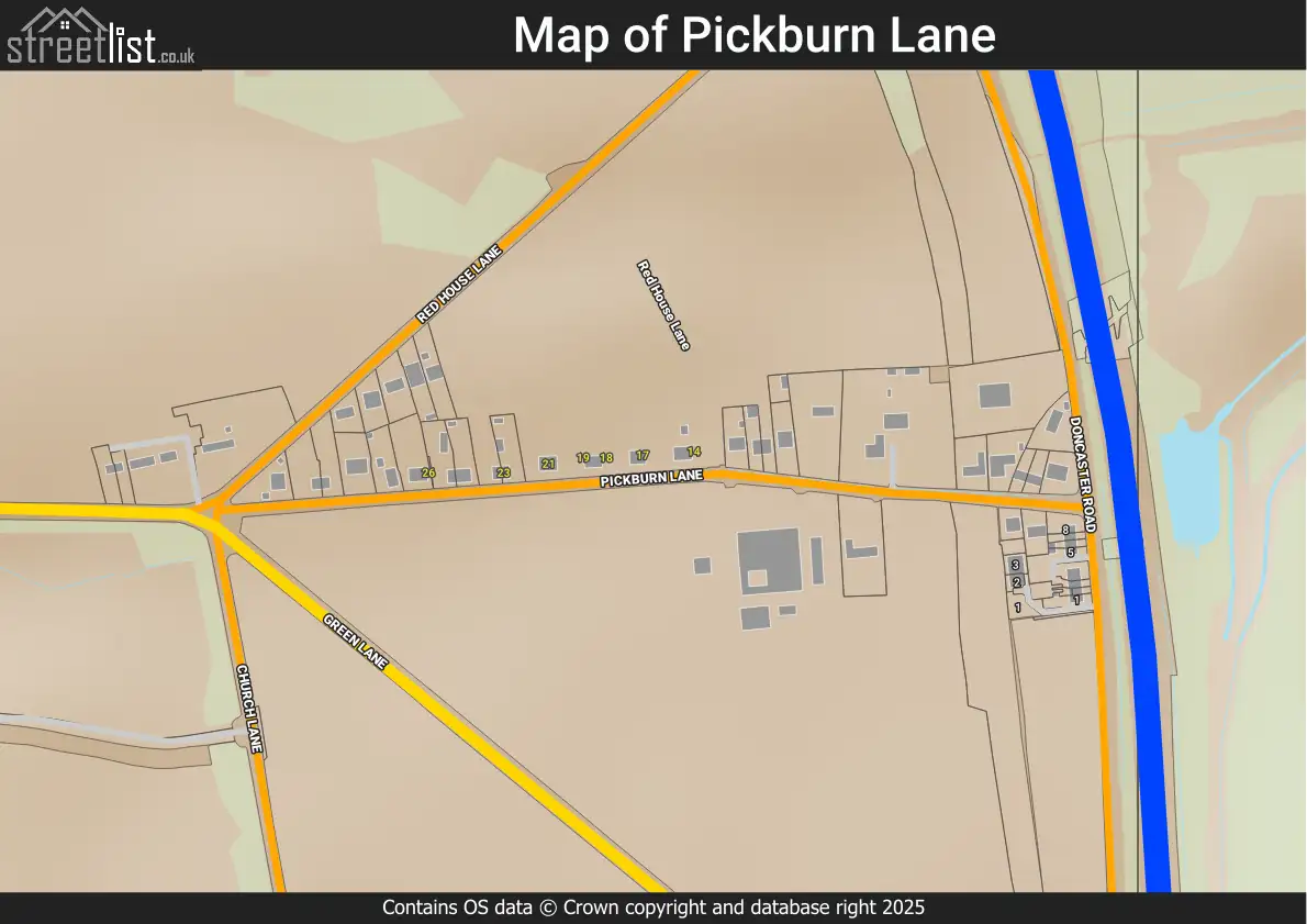 Map of Pickburn Lane