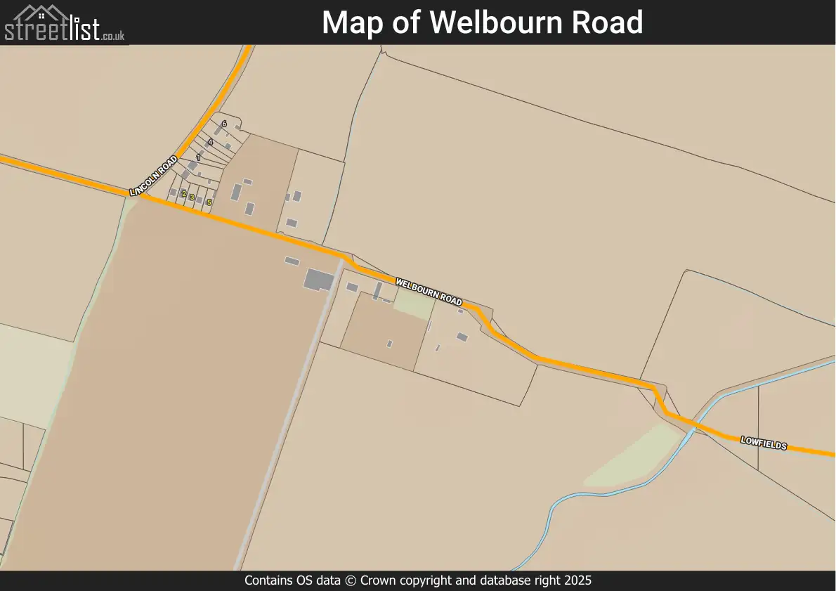 Map of Welbourn Road