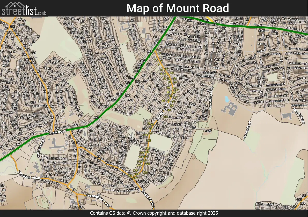 Mount Alfred Rd. Map Mount Road, Wolverhampton, Penn, West Midlands | Street map, property ...