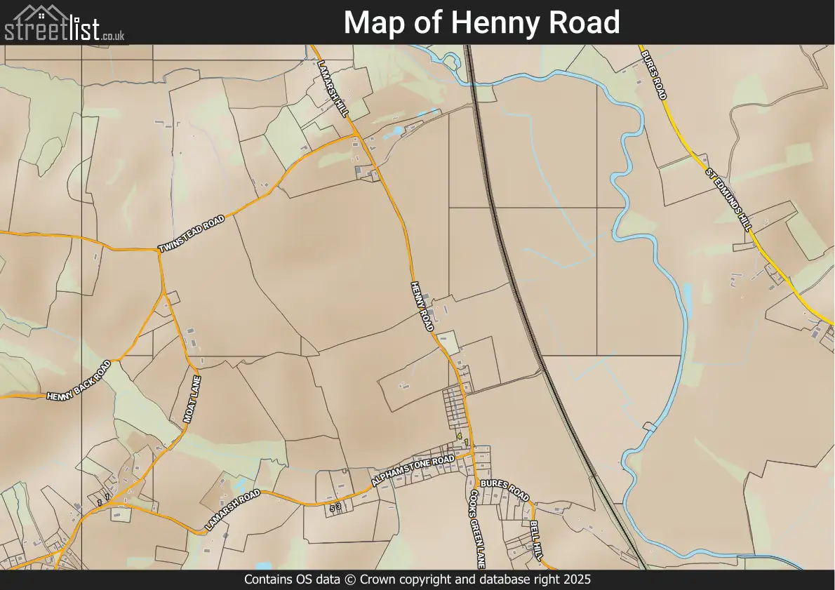 Map of Henny Road
