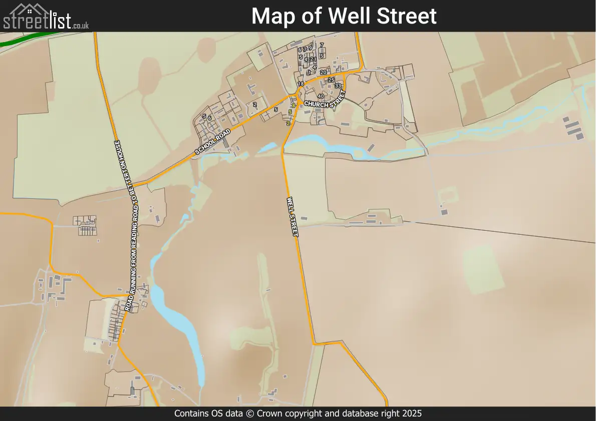 Map of Well Street