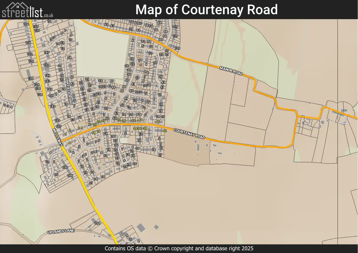 Map of Courtenay Road