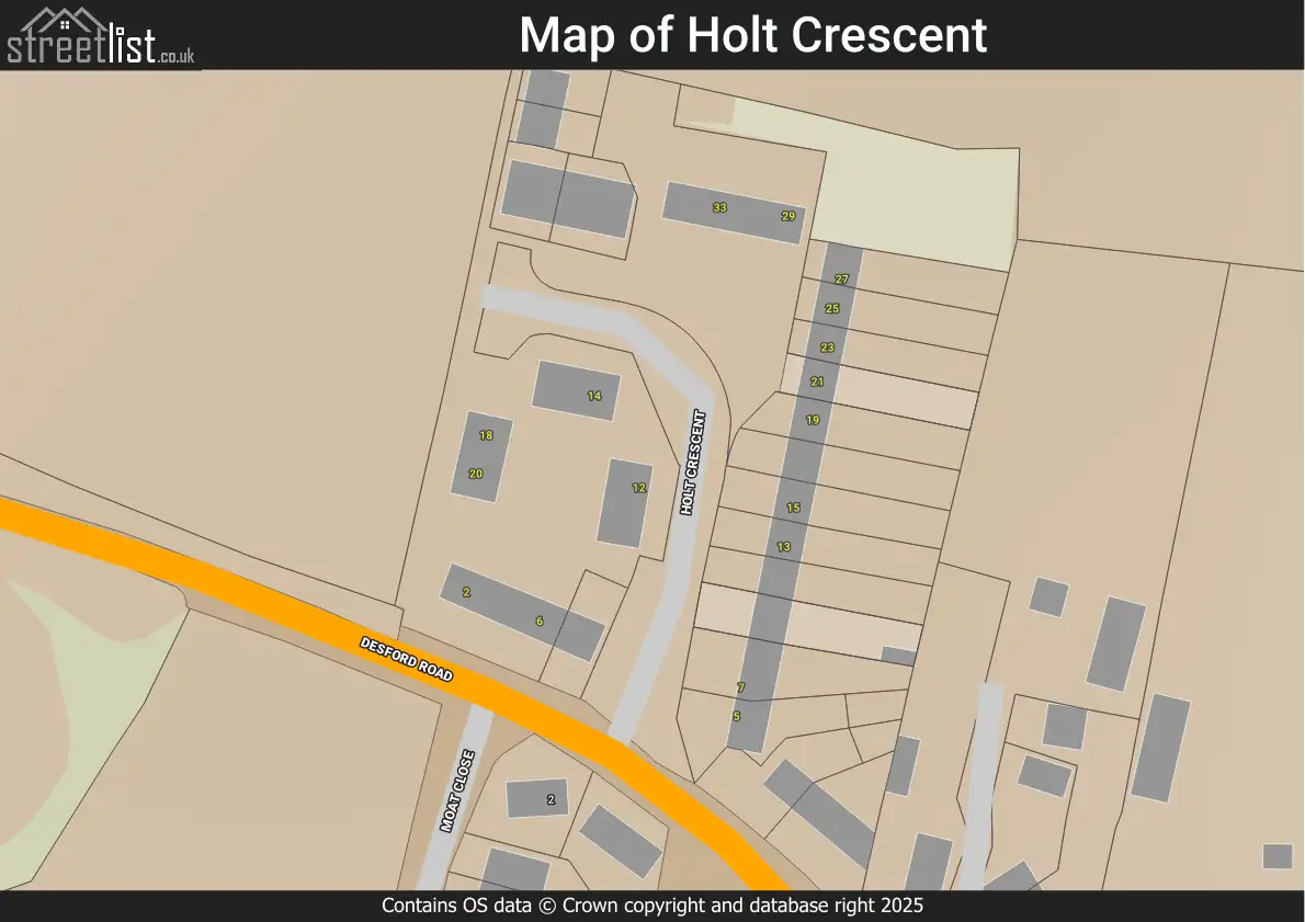 Map of Holt Crescent