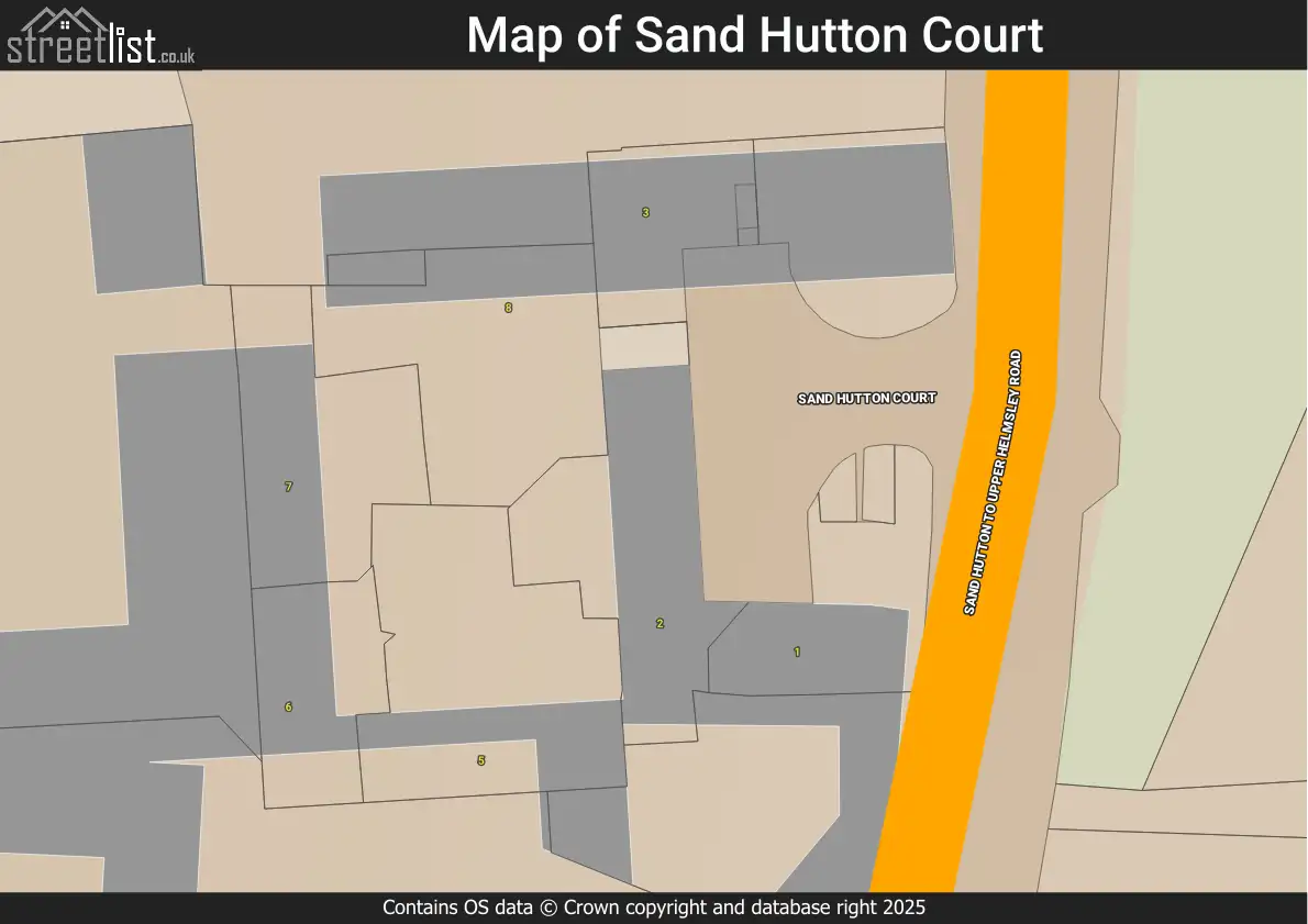 Map of Sand Hutton Court