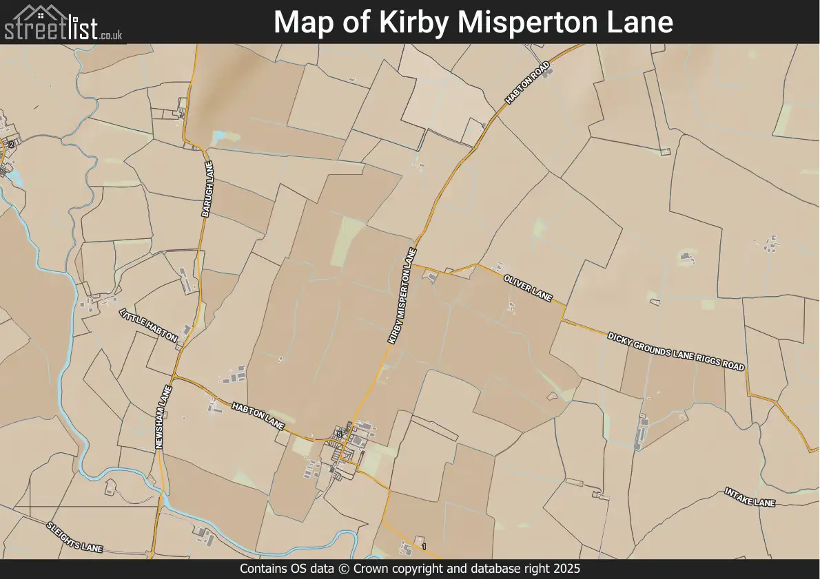 Map of Kirby Misperton Lane