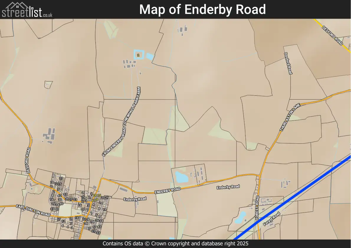 Map of Enderby Road