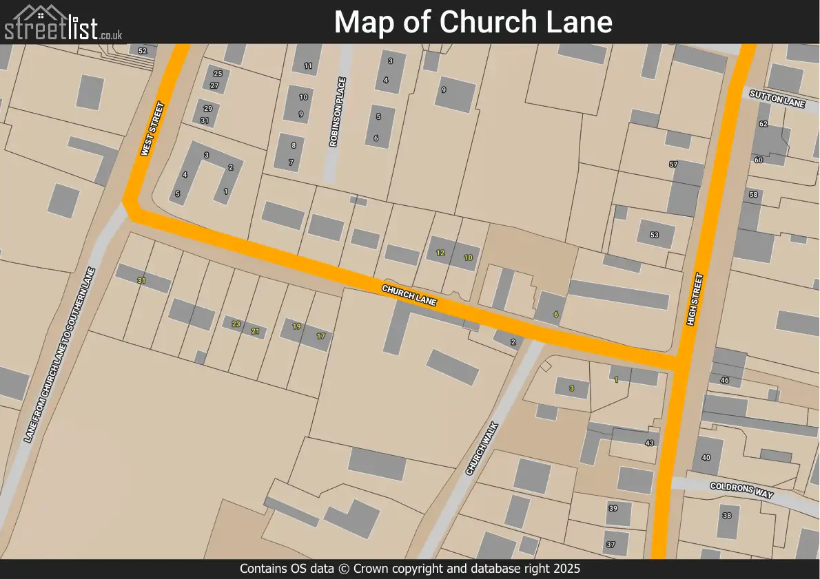 Map of Church Lane