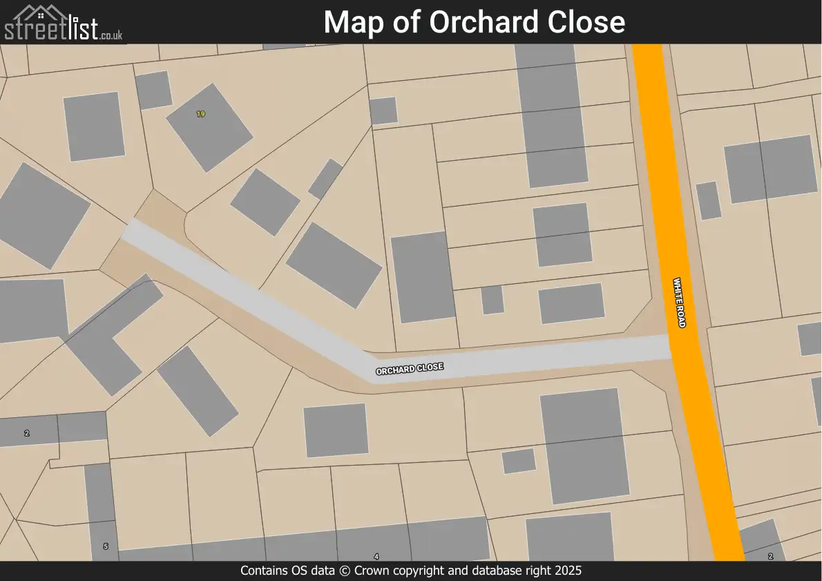 Map of Orchard Close