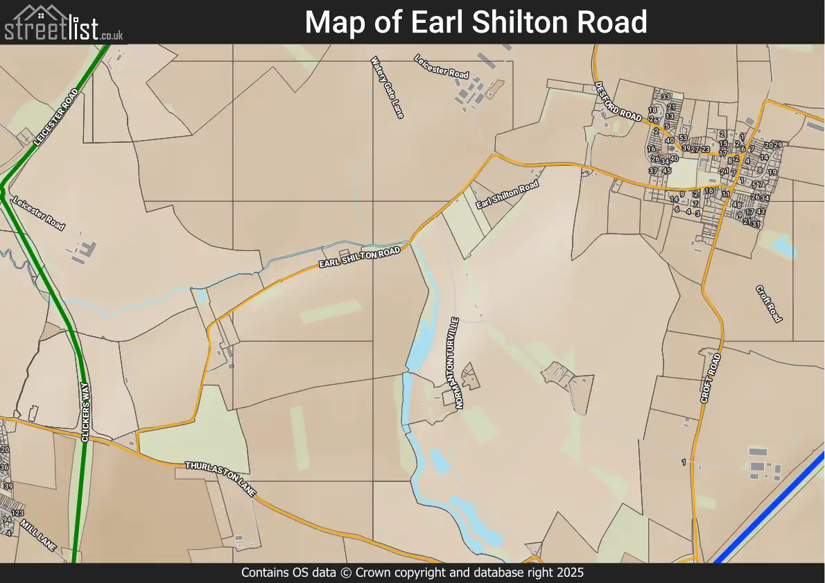 Map of Earl Shilton Road