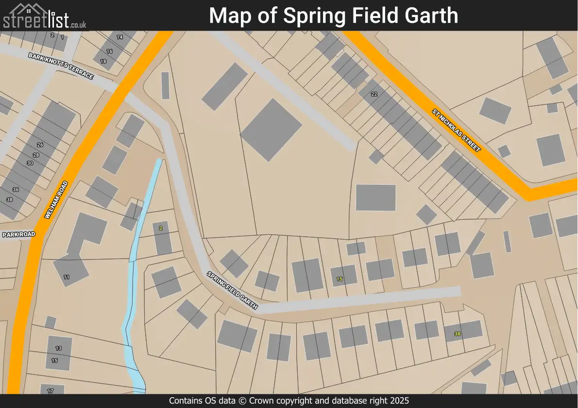Map of Spring Field Garth