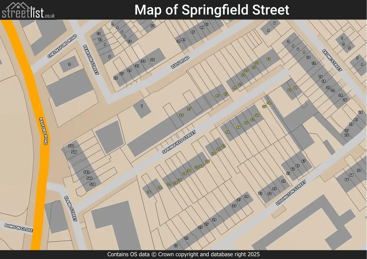 Springfield Street View Springfield Street, Nottingham, Nottinghamshire | Street map, property ...