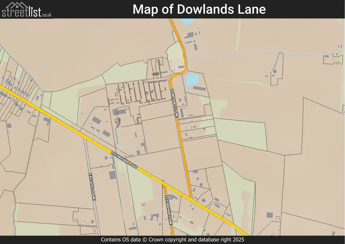 Map of Dowlands Lane