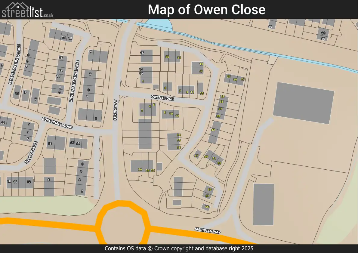 Map of Owen Close