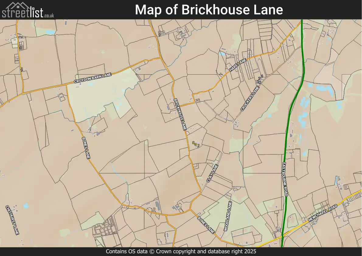 Map of Brickhouse Lane