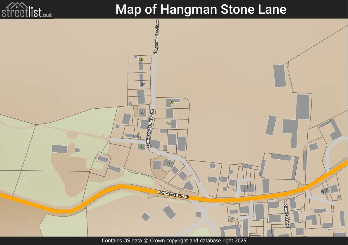 Map of Hangman Stone Lane