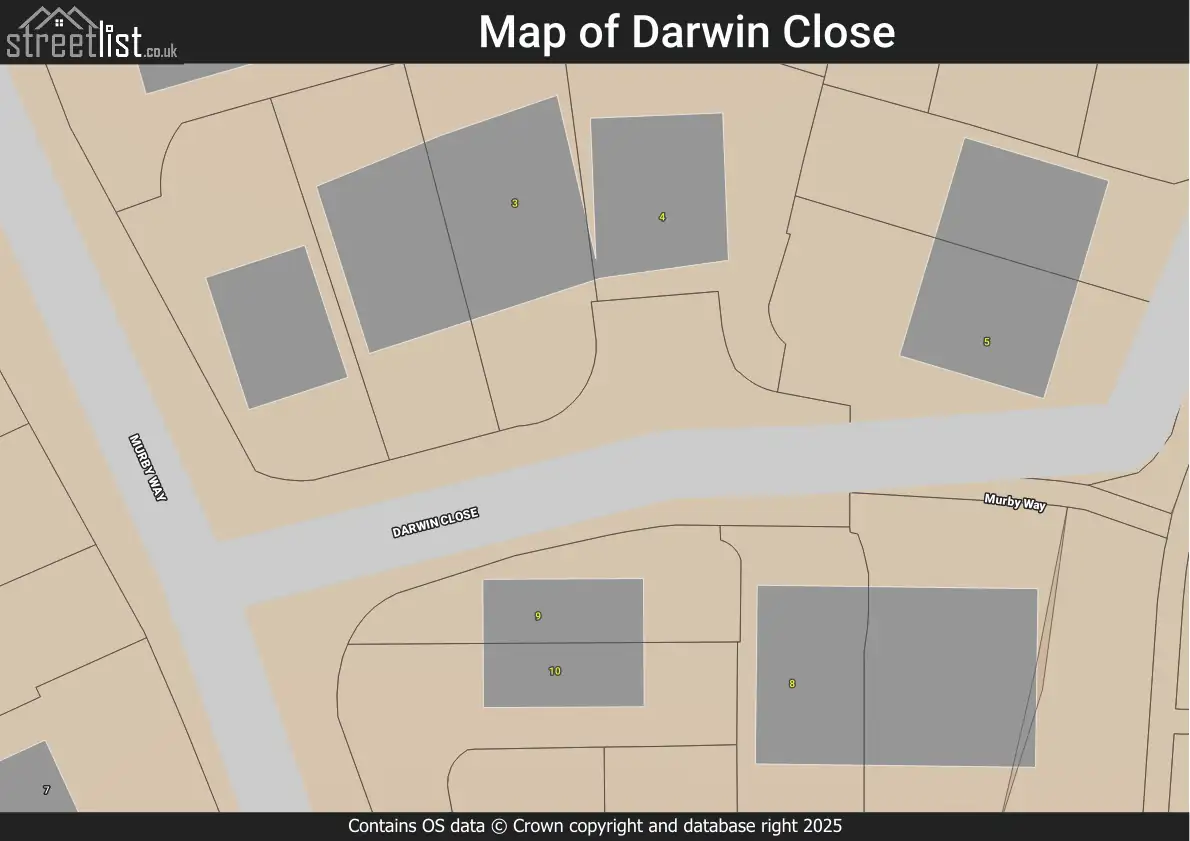 Map of Darwin Close