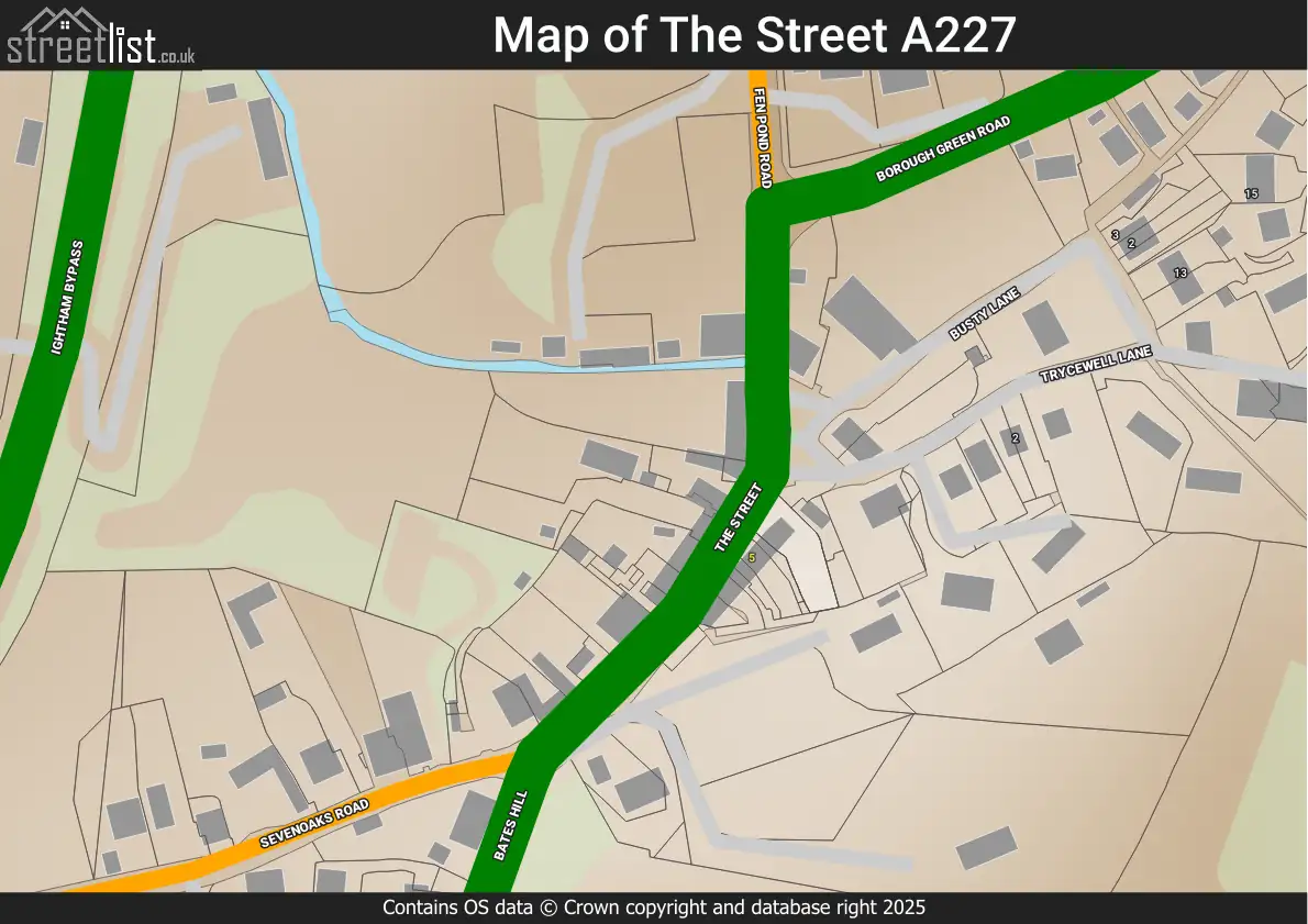 The Street A227, Sevenoaks, Ightham, Kent | Street map, property and ...