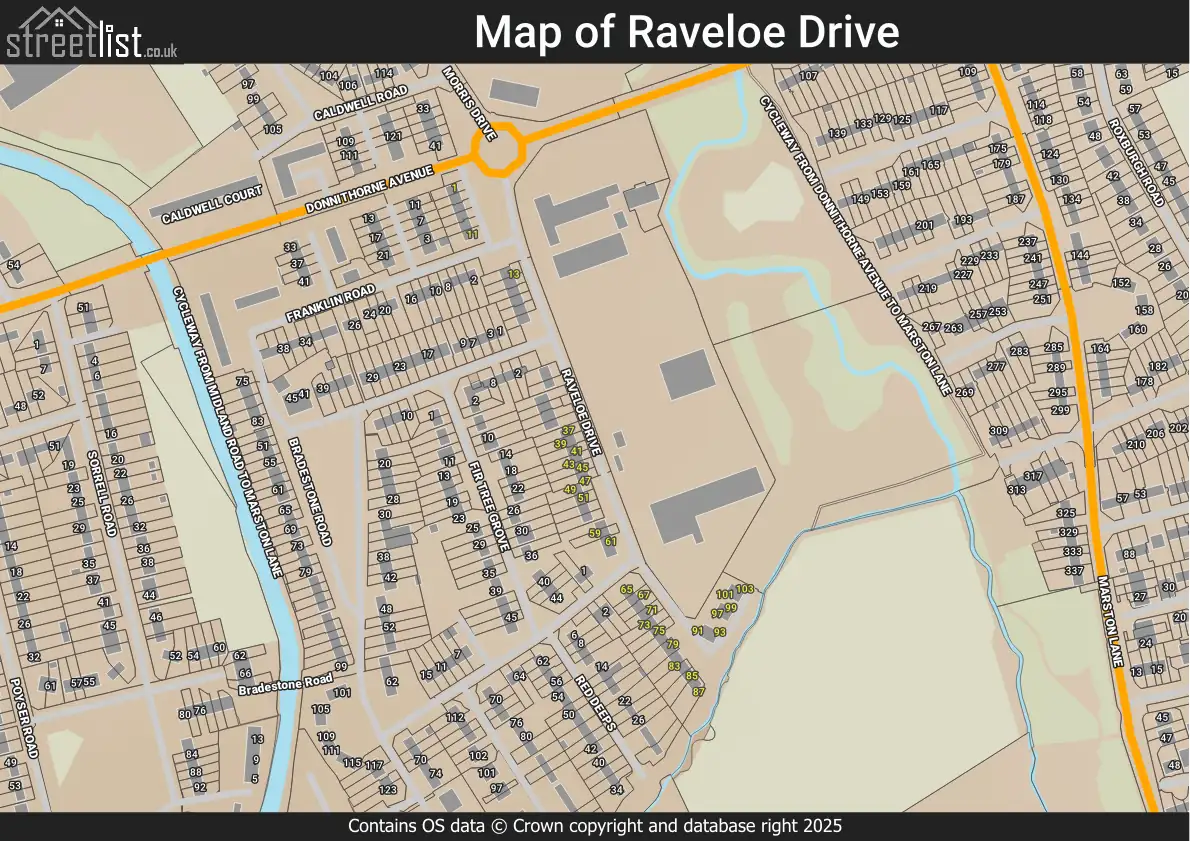 Map of Raveloe Drive