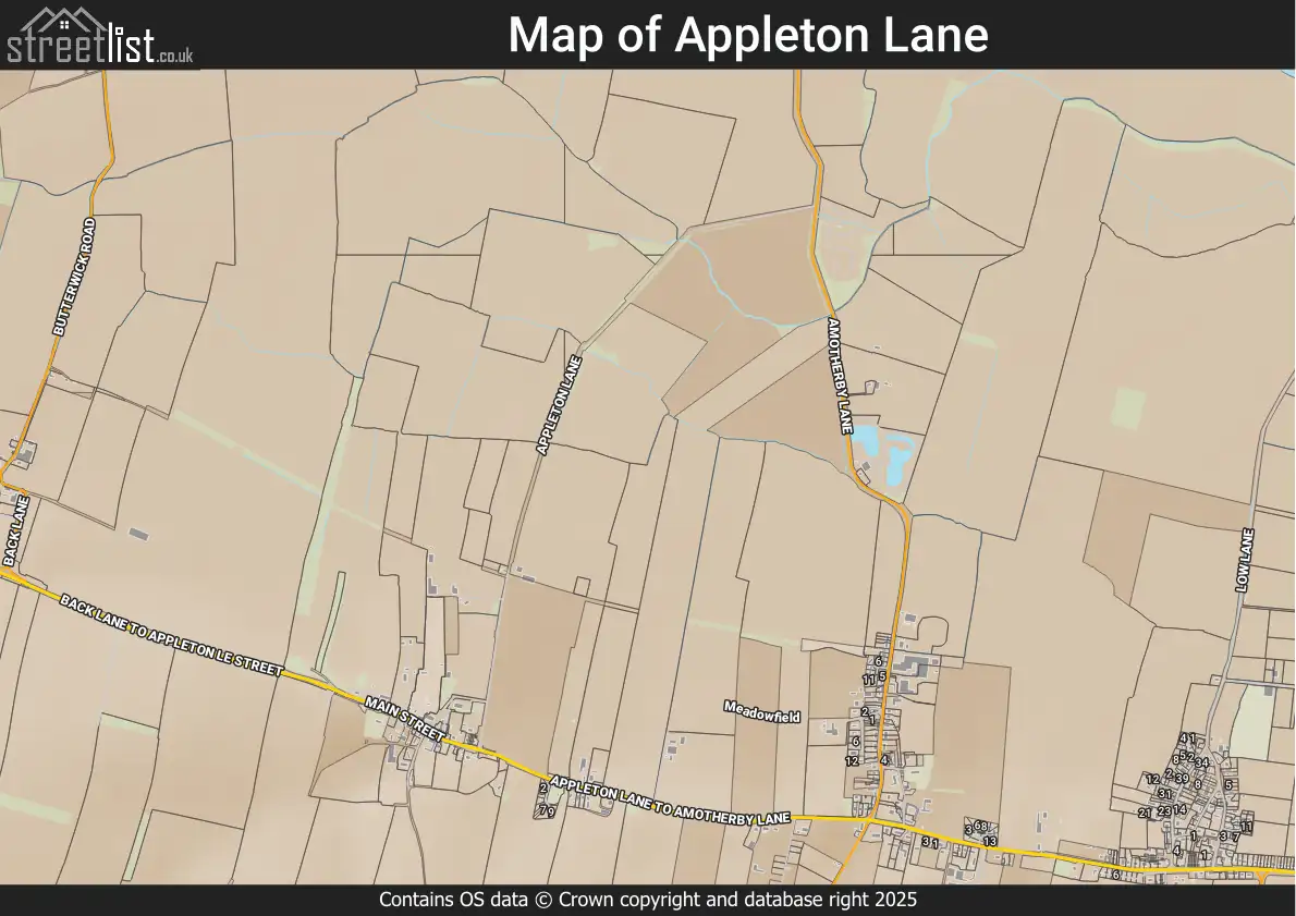 Map of Appleton Lane