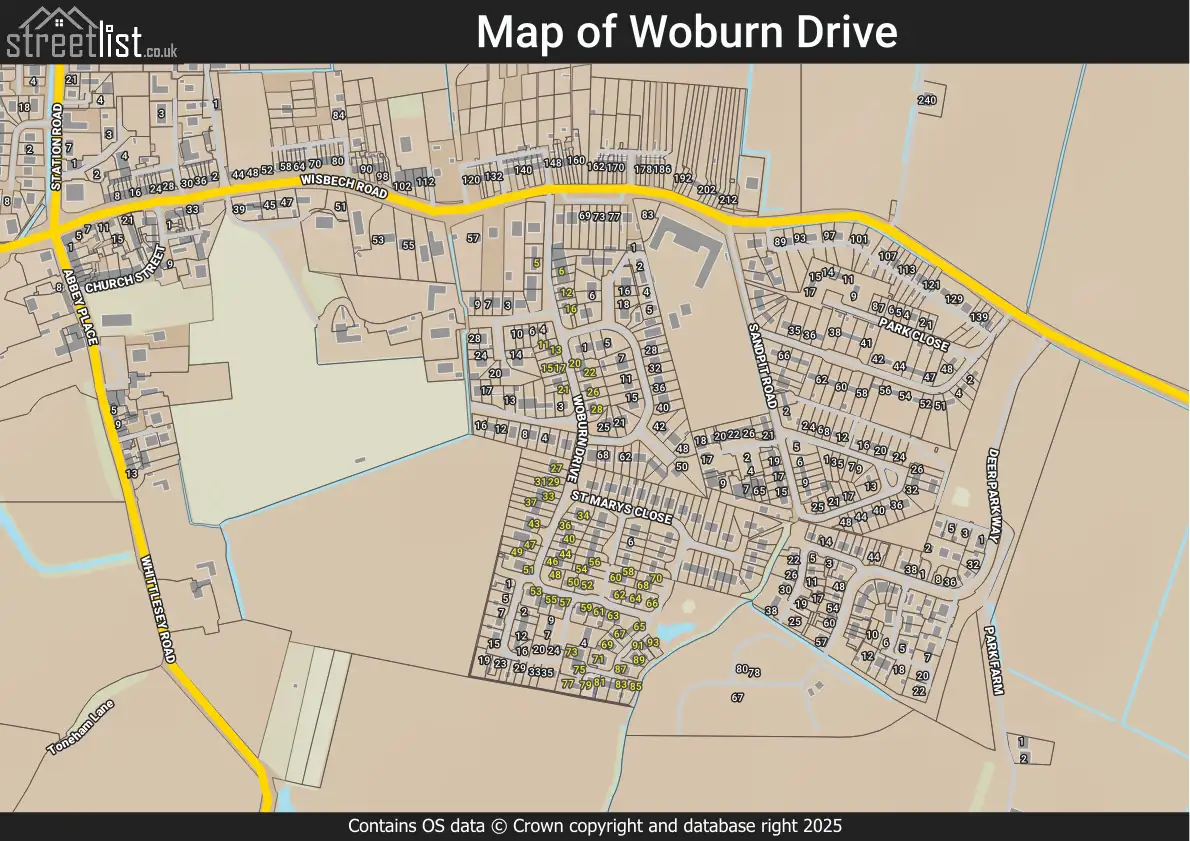 Map of Woburn Drive