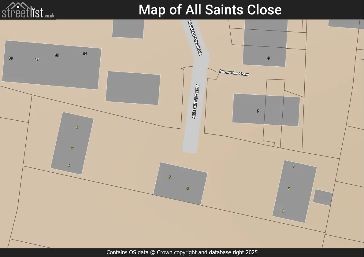 Map of All Saints Close