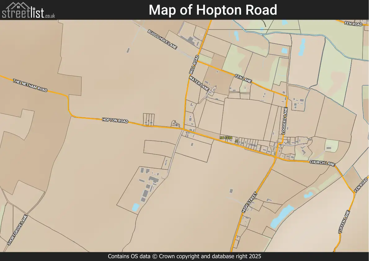Hopton Road, Thelnetham, Suffolk | Street map, property and local ...