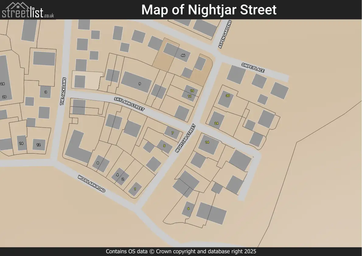 Map of Nightjar Street